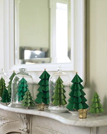 Christmas-craft-tiny-trees-paper-craft-tutorial-instructions-easy-simple-teen-mantel-decoration-unique-diorama