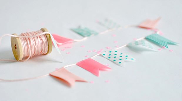 Como decorar uma festa com washi tape bandeirinhas