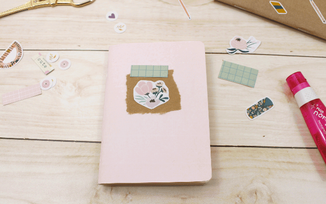 3 Ideias para decorar a capa dos mini blocos para planner com adesivos da A. Craft rosa floral